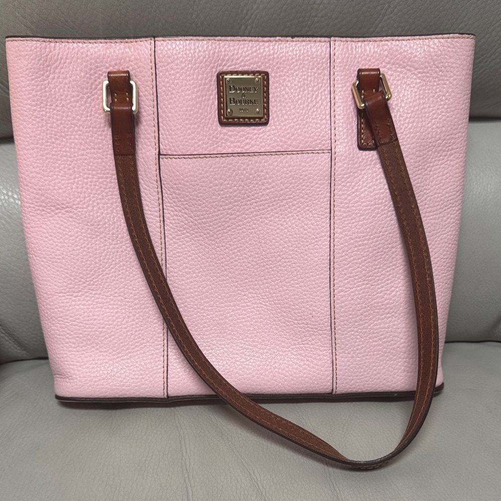 Dooney & Bourke Soft Pink Tote with Brown Straps